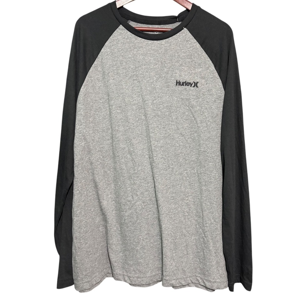 Hurely Shirt Mens XL Gray Black Color Black Crew Neck Long Sleeve Brand New
